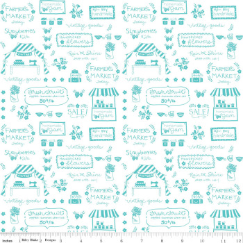 Vintage Market - Text - Aqua