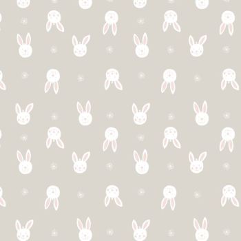 Bunny Garden - Leo Bunny on Light Grey