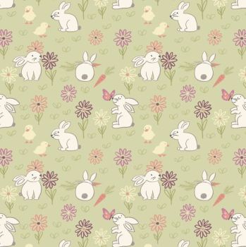 Bunny Garden - Bunny Adventure on Pale Green