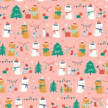 Festive Friends - Cats in Pink