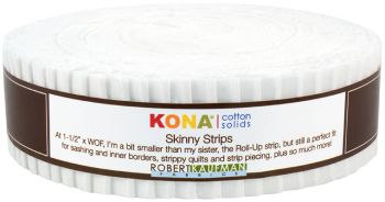 Kona Cotton Skinny Strips White
